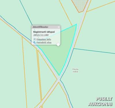 Parduodama 0.10 ha miškų ūkio paskirties žemės sklypo dalis Varėnos r. sav., Paručių k. aukcione nuo 200 EUR