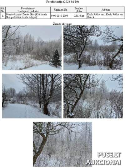Žemės ūkio paskirties sklypas Kazlų Rūdos sav. Jūrės kaime 2320 EUR pradinė kaina