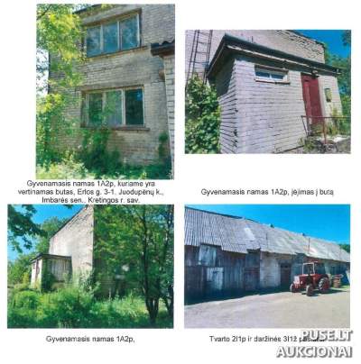 Pirmos klasės butas Kretingos r. sav. Juodupėnų k. Erlos g. 3 už 8647 EUR pradinę kainą