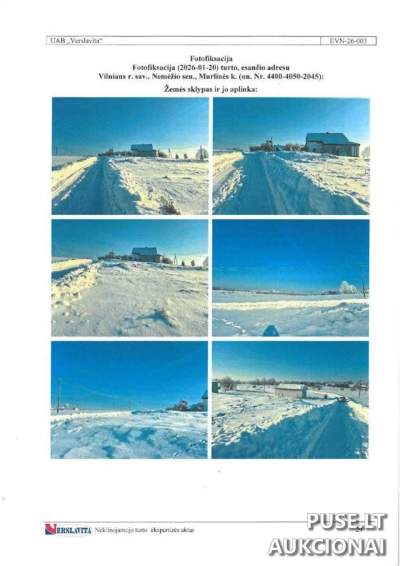 Žemės sklypo 1/2 dalis Vilniaus rajone, Talkotiškių kaime, pradinė kaina 1350 EUR, antstolių varžytynės