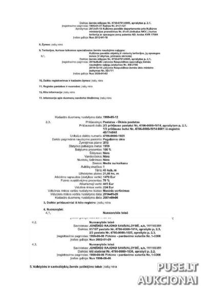 Gyvenamasis namas Joniškyje, 81/107 dalis su sklypu, pradinė kaina 5949 EUR