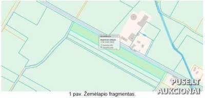 Продаж 1/4 частки сільськогосподарської землі в районі Таураге, с. Трумпінінкай - Початкова ціна 1800 EUR