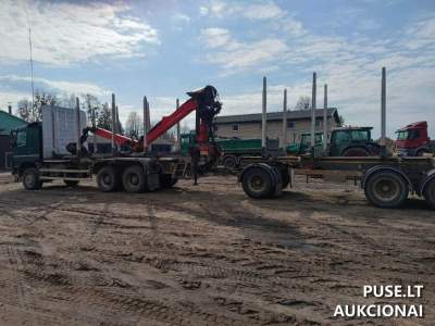 Used VOLVO Log Truck with Solos-3 Trailer and Palfinger Crane - Poor Condition