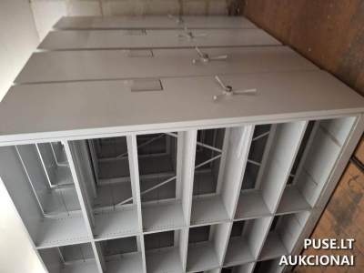 6 stelažų komplektas Kaune pradinė kaina 300 EUR - Baldai aukcione