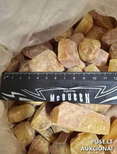 Didelis neapdoroto gintaro kiekis 30,840 kg aukcione pradine kaina 2081 EUR
