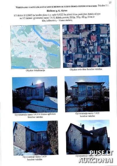 Žemės sklypas Alytuje, Birštono g. 6, 1/3 dalis, pradinė kaina 13600 EUR