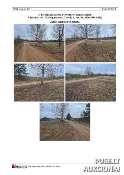 3/4 Žemės sklypo dalis Vilniaus r. sav., Gudelių k., parduodama aukcione už 600 EUR