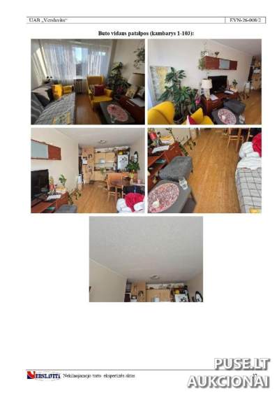 1/8 dalis 2 kambarių buto Subačiaus g. 112, Vilniuje, pradinė kaina 11000 EUR, antstolių varžytynės