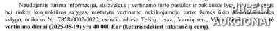 Žemės sklypas Miksodžio kaime, Telšių rajone, parduodamas 32000 EUR pradinės kainos aukcione