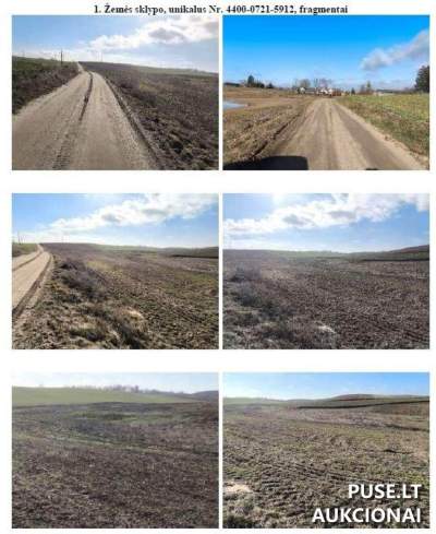Agricultural Land Plot for Auction in Santakos Village, Kalvarija Municipality, 0.33 ha, Starting Bid 1040 EUR