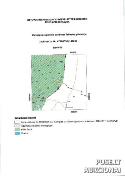 1/8 Share of 0.59 ha Forest Land Plot for Sale in Širvintos District, Kunigiškiai II Village, Starting at 640 EUR