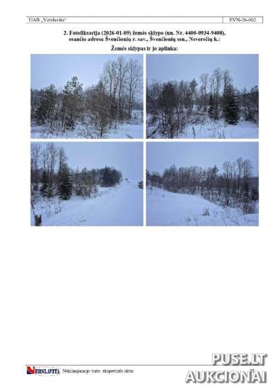 Parduodamas ūkio paskirties žemės sklypas Švenčionių r. sav., Neversčių kaime, pradinė kaina 6480 EUR