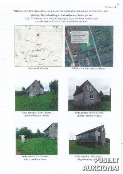 Продажа садового домика в Калварийском самоуправлении, село Гулбинишкяй, стартовая цена 15680 EUR