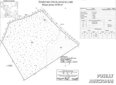 Žemės ūkio paskirties sklypas Alytaus rajone, Arčiūnų kaime, pradinė kaina 6400 EUR - 1/4 dalis