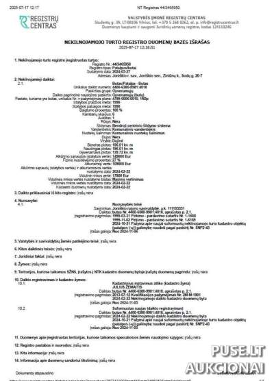 Erdvus 196 kv.m butas Joniškio rajone, Ziniūnų kaime, pradinė kaina 36241 EUR