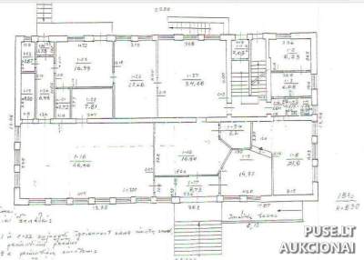 Administracinės paskirties pastatas - Paštas Pakruojo mieste, 781 kv.m, pradinė kaina 131000 EUR