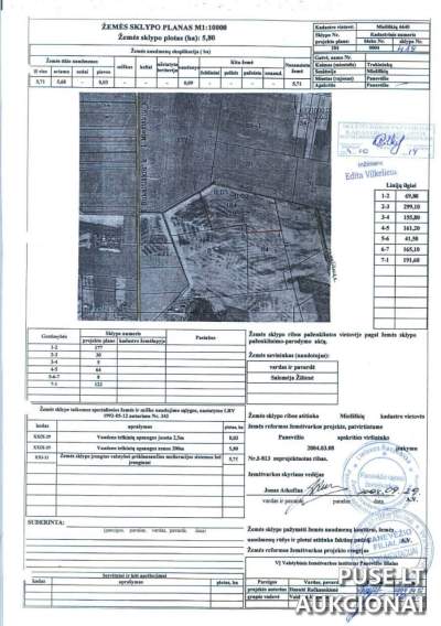 5.80 ha žemės sklypas Panevėžio rajone, Miežiškiuose, 44000 EUR – parduodamas aukcione