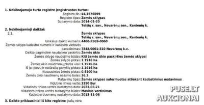Žemės sklypas Telšių rajone, Kantenių kaime, 5004 EUR