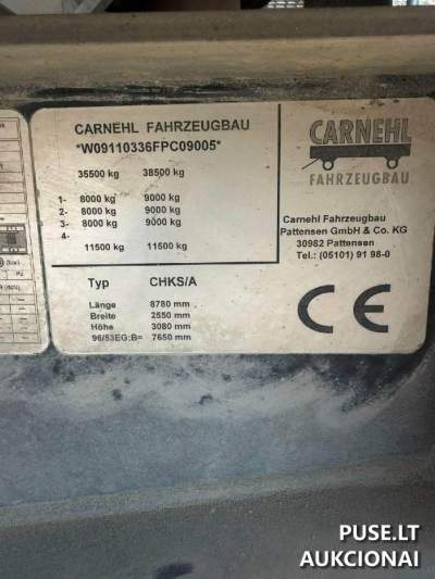 Priekaba Carnehl virš 10t. 2015 m. gamybos 11173 EUR