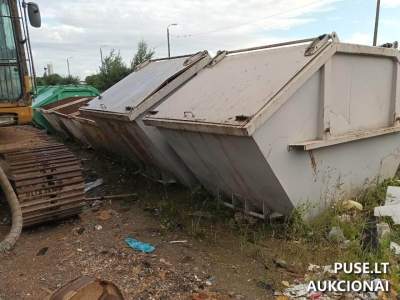 6 металеві контейнери об'ємом 10 м³ у Клайпедському районі, стартова ціна 500 EUR