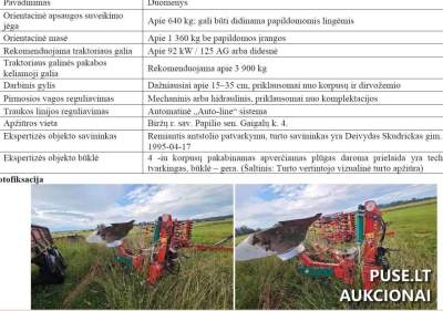 4 korpusų plūgas Kverneland ES-85-200-4 aukcione Kupiškio rajone 22000 EUR