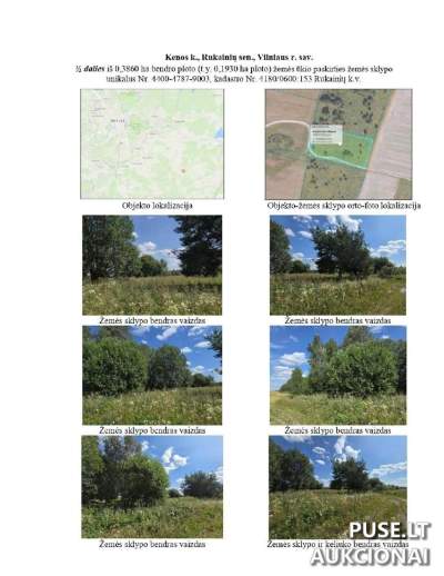 1/2 Žemės ūkio paskirties sklypo dalis Vilniaus rajone, Kenos kaime, 720 EUR