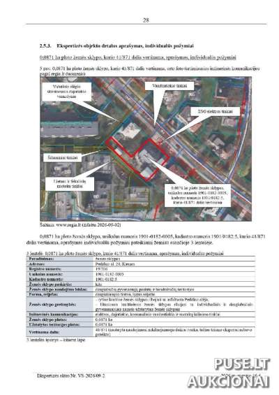Parduodamas 41/871 dalies žemės sklypas Kaune, Perkūno al. 28, 141600 EUR